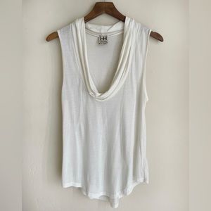 HAUTE HIPPIE | Ivory Cowl Neck Sleeveless Top, Size Small